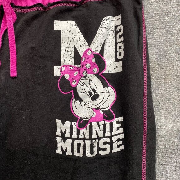 Disney Pants Womens Juniors XL 15/17 Minnie Mouse Black Pink Lounge Athleisure - Picture 2 of 12